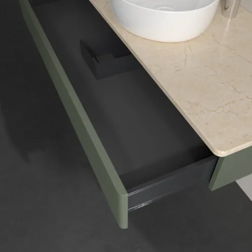 Bild von VILLEROY BOCH Antao Waschbeckenunterschrank, 1 Auszug, 1200 x 190 x 500 mm, Front mit Struktur, Leaf Green Matt Lacquer / Botticino #K10153HL
