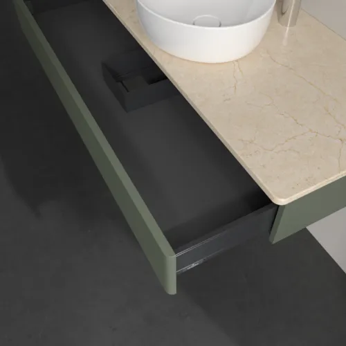 Bild von VILLEROY BOCH Antao Waschbeckenunterschrank, 1 Auszug, 1200 x 190 x 500 mm, Front mit Struktur, Leaf Green Matt Lacquer / Botticino #K10153HL