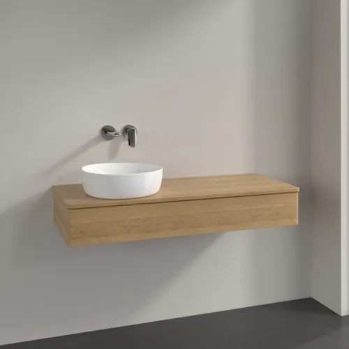 Bild von VILLEROY BOCH Antao Waschbeckenunterschrank, 1 Auszug, 1200 x 190 x 500 mm, Front ohne Struktur, Honey Oak / Honey Oak #K11011HN