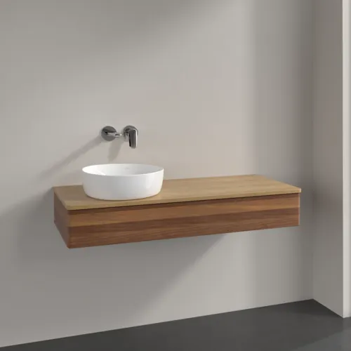 VILLEROY BOCH Antao Waschbeckenunterschrank, 1 Auszug, 1200 x 190 x 500 mm, Front ohne Struktur, Warm Walnut / Honey Oak #K11011HM, Bild 2