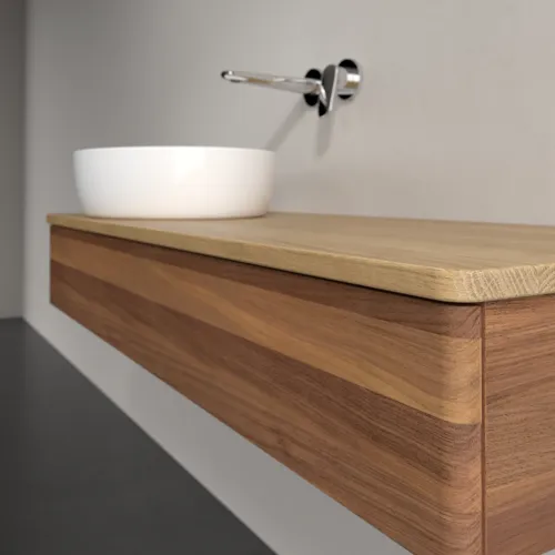 VILLEROY BOCH Antao Waschbeckenunterschrank, 1 Auszug, 1200 x 190 x 500 mm, Front ohne Struktur, Warm Walnut / Honey Oak #K11011HM, Bild 5