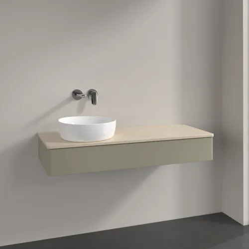 Obrázek VILLEROY BOCH Antao Vanity unit, 1 pull-out compartment, 1200 x 190 x 500 mm, Front without structure, Stone Grey Matt Lacquer / Botticino #K11013HK