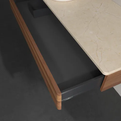 VILLEROY BOCH Antao Waschbeckenunterschrank, 1 Auszug, 1200 x 190 x 500 mm, Front ohne Struktur, Warm Walnut / Botticino #K11013HM, Bild 7