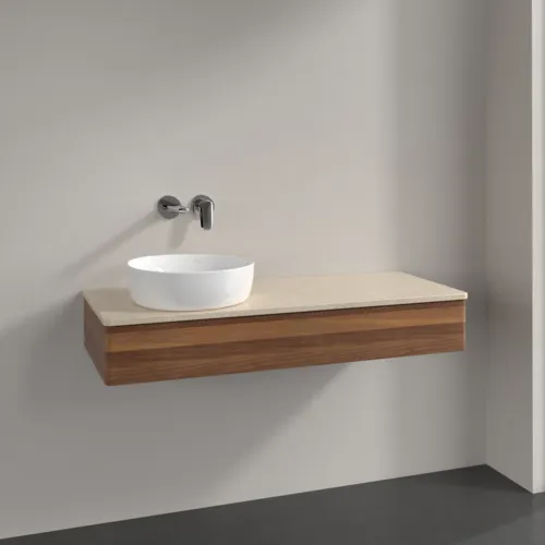 VILLEROY BOCH Antao Waschbeckenunterschrank, 1 Auszug, 1200 x 190 x 500 mm, Front ohne Struktur, Warm Walnut / Botticino #K11013HM, Bild 2