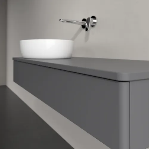 Bild von VILLEROY BOCH Antao Waschbeckenunterschrank, 1 Auszug, 1200 x 190 x 500 mm, Front ohne Struktur, Anthracite Matt Lacquer / Anthracite Matt Lacquer #K11010GK