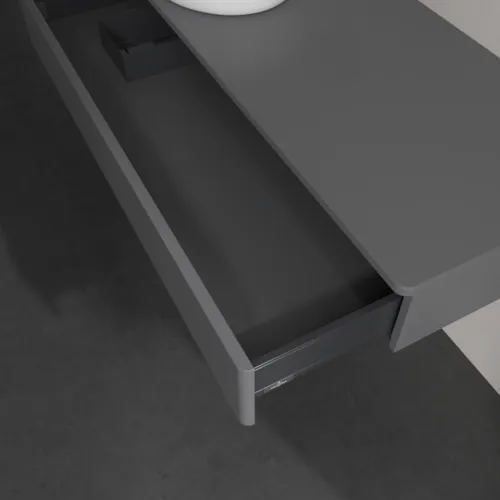 Bild von VILLEROY BOCH Antao Waschbeckenunterschrank, 1 Auszug, 1200 x 190 x 500 mm, Front ohne Struktur, Anthracite Matt Lacquer / Anthracite Matt Lacquer #K11010GK