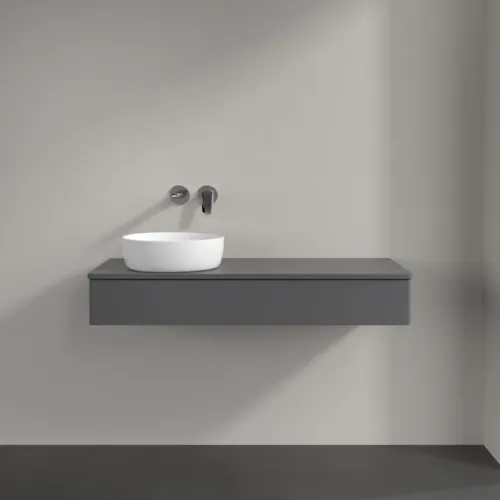Bild von VILLEROY BOCH Antao Waschbeckenunterschrank, 1 Auszug, 1200 x 190 x 500 mm, Front ohne Struktur, Anthracite Matt Lacquer / Anthracite Matt Lacquer #K11010GK