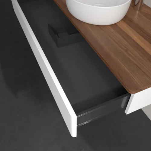 Bild von VILLEROY BOCH Antao Waschbeckenunterschrank, 1 Auszug, 1200 x 190 x 500 mm, Front mit Struktur, White Matt Lacquer / Warm Walnut #K10152MT