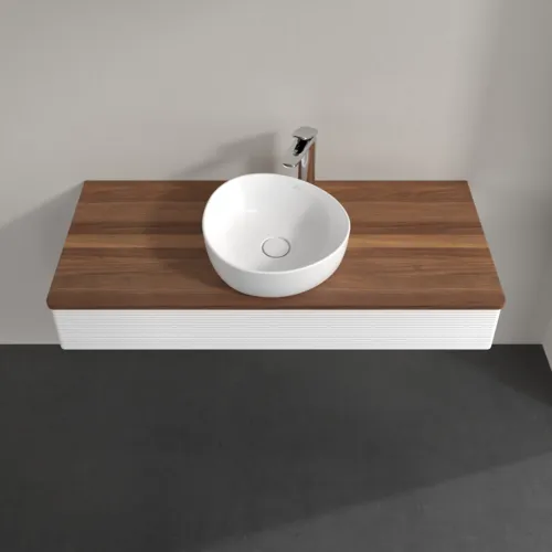 Bild von VILLEROY BOCH Antao Waschbeckenunterschrank, 1 Auszug, 1200 x 190 x 500 mm, Front mit Struktur, White Matt Lacquer / Warm Walnut #K10152MT