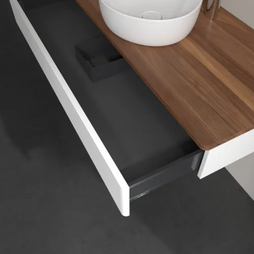 Bild von VILLEROY BOCH Antao Waschbeckenunterschrank, 1 Auszug, 1200 x 190 x 500 mm, Front mit Struktur, White Matt Lacquer / Warm Walnut #K10152MT