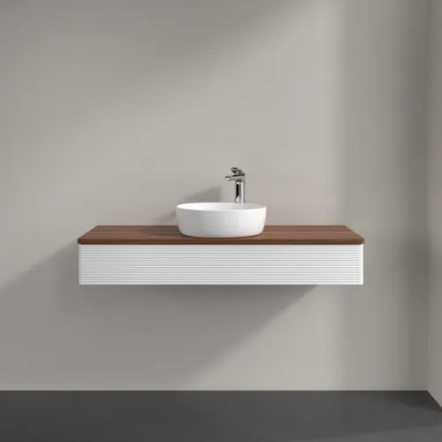 Bild von VILLEROY BOCH Antao Waschbeckenunterschrank, 1 Auszug, 1200 x 190 x 500 mm, Front mit Struktur, White Matt Lacquer / Warm Walnut #K10152MT