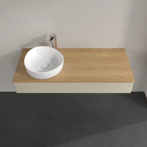 Bild von VILLEROY BOCH Antao Waschbeckenunterschrank, 1 Auszug, 1200 x 190 x 500 mm, Front ohne Struktur, Silk Grey Matt Lacquer / Honey Oak #K11051HJ