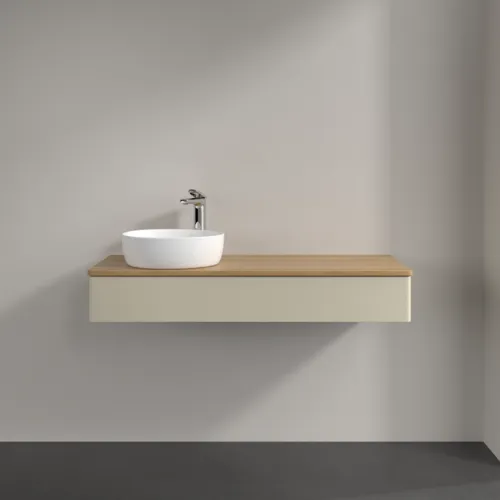 Bild von VILLEROY BOCH Antao Waschbeckenunterschrank, 1 Auszug, 1200 x 190 x 500 mm, Front ohne Struktur, Silk Grey Matt Lacquer / Honey Oak #K11051HJ
