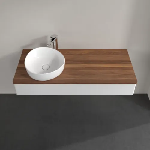 Bild von VILLEROY BOCH Antao Waschbeckenunterschrank, 1 Auszug, 1200 x 190 x 500 mm, Front ohne Struktur, Glossy White Lacquer / Warm Walnut #K11052GF