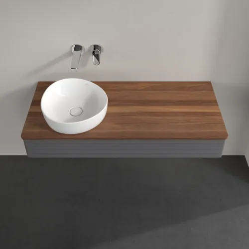 VILLEROY BOCH Antao Waschbeckenunterschrank, 1 Auszug, 1200 x 190 x 500 mm, Front mit Struktur, Anthracite Matt Lacquer / Warm Walnut #K11112GK, Bild 4