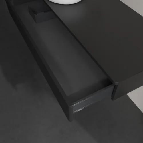 Obrázek VILLEROY BOCH Antao Vanity unit, 1 pull-out compartment, 1200 x 190 x 500 mm, Front with grain texture, Black Matt Lacquer / Black Matt Lacquer #K11110PD