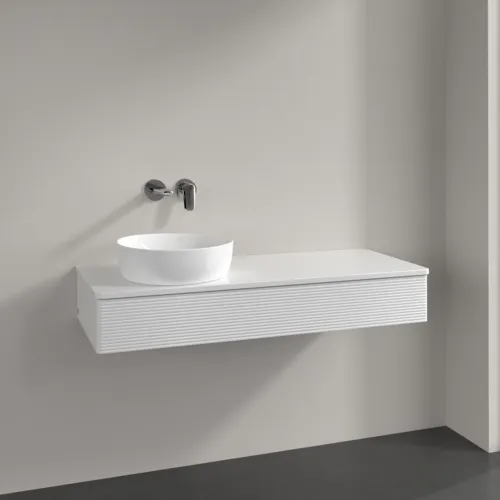 Bild von VILLEROY BOCH Antao Waschbeckenunterschrank, 1 Auszug, 1200 x 190 x 500 mm, Front mit Struktur, Glossy White Lacquer / Glossy White Lacquer #K11110GF
