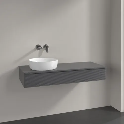 VILLEROY BOCH Antao Waschbeckenunterschrank, 1 Auszug, 1200 x 190 x 500 mm, Front mit Struktur, Anthracite Matt Lacquer / Anthracite Matt Lacquer #K11110GK, Bild 2