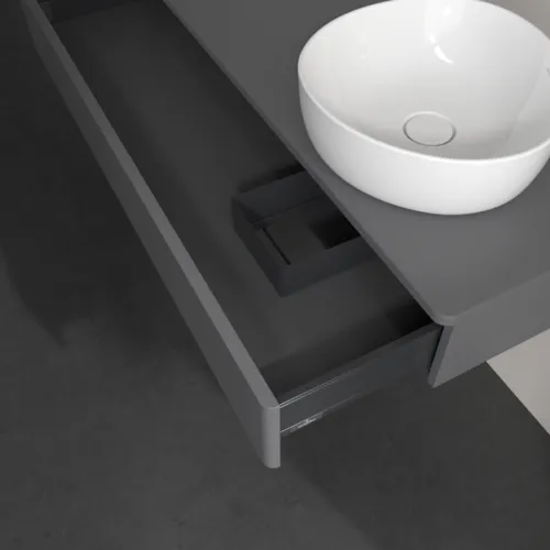 Bild von VILLEROY BOCH Antao Waschbeckenunterschrank, 1 Auszug, 1200 x 190 x 500 mm, Front ohne Struktur, Anthracite Matt Lacquer / Anthracite Matt Lacquer #K12010GK