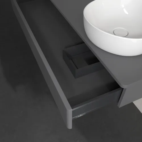 Bild von VILLEROY BOCH Antao Waschbeckenunterschrank, 1 Auszug, 1200 x 190 x 500 mm, Front ohne Struktur, Anthracite Matt Lacquer / Anthracite Matt Lacquer #K12010GK