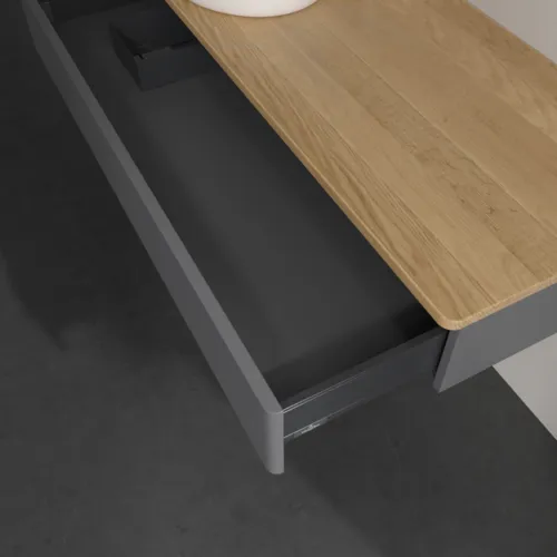 VILLEROY BOCH Antao Waschbeckenunterschrank, 1 Auszug, 1200 x 190 x 500 mm, Front mit Struktur, Anthracite Matt Lacquer / Honey Oak #K11151GK, Bild 6