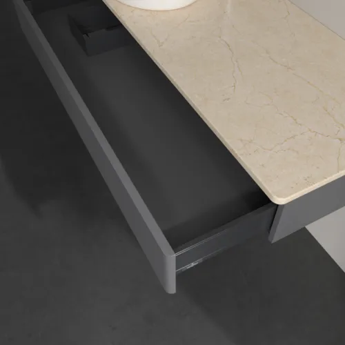Bild von VILLEROY BOCH Antao Waschbeckenunterschrank, 1 Auszug, 1200 x 190 x 500 mm, Front mit Struktur, Anthracite Matt Lacquer / Botticino #K11153GK