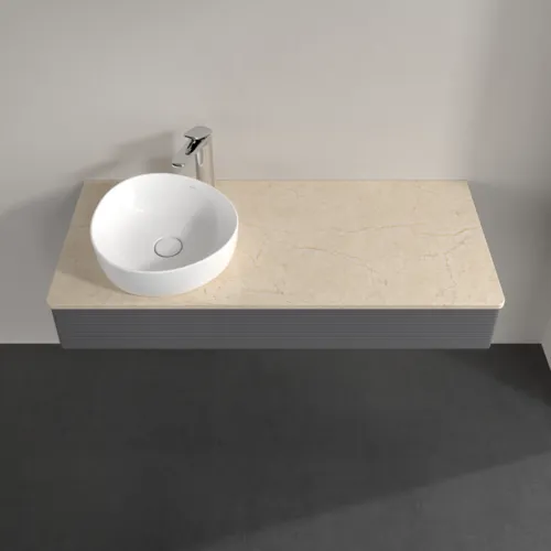 Bild von VILLEROY BOCH Antao Waschbeckenunterschrank, 1 Auszug, 1200 x 190 x 500 mm, Front mit Struktur, Anthracite Matt Lacquer / Botticino #K11153GK