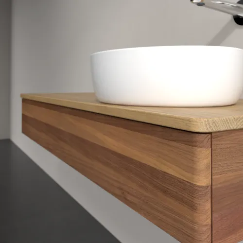 VILLEROY BOCH Antao Waschbeckenunterschrank, 1 Auszug, 1200 x 190 x 500 mm, Front ohne Struktur, Warm Walnut / Honey Oak #K12011HM, Bild 5