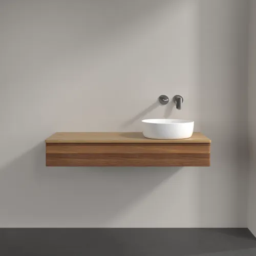 VILLEROY BOCH Antao Waschbeckenunterschrank, 1 Auszug, 1200 x 190 x 500 mm, Front ohne Struktur, Warm Walnut / Honey Oak #K12011HM, Bild 3