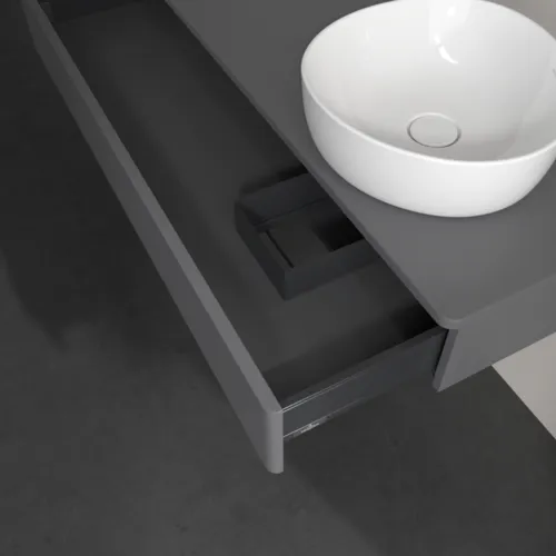 Bild von VILLEROY BOCH Antao Waschbeckenunterschrank, 1 Auszug, 1200 x 190 x 500 mm, Front mit Struktur, Anthracite Matt Lacquer / Anthracite Matt Lacquer #K12110GK