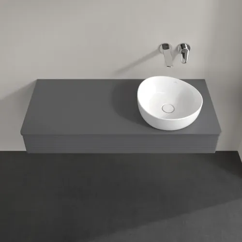 Bild von VILLEROY BOCH Antao Waschbeckenunterschrank, 1 Auszug, 1200 x 190 x 500 mm, Front mit Struktur, Anthracite Matt Lacquer / Anthracite Matt Lacquer #K12110GK