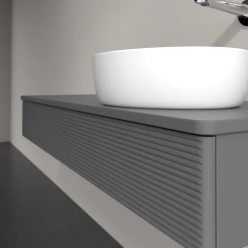 Bild von VILLEROY BOCH Antao Waschbeckenunterschrank, 1 Auszug, 1200 x 190 x 500 mm, Front mit Struktur, Anthracite Matt Lacquer / Anthracite Matt Lacquer #K12110GK