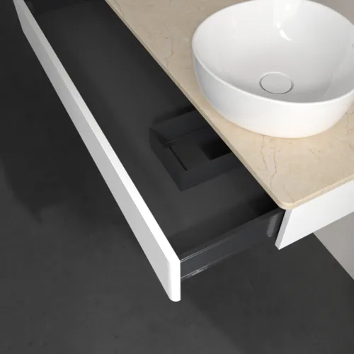 Bild von VILLEROY BOCH Antao Waschbeckenunterschrank, 1 Auszug, 1200 x 190 x 500 mm, Front mit Struktur, White Matt Lacquer / Botticino #K12113MT