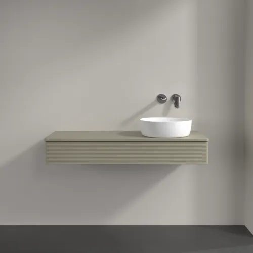 Bild von VILLEROY BOCH Antao Waschbeckenunterschrank, 1 Auszug, 1200 x 190 x 500 mm, Front mit Struktur, Stone Grey Matt Lacquer / Stone Grey Matt Lacquer #K12110HK