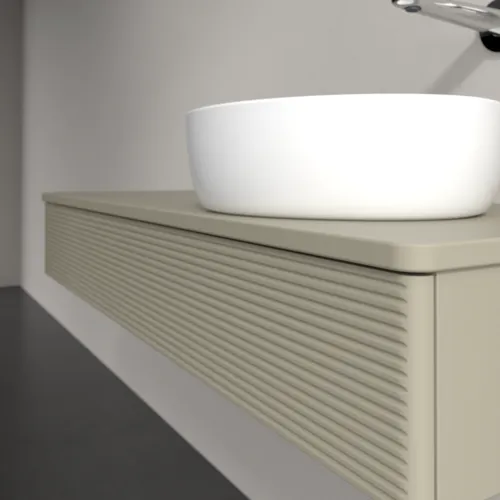 Bild von VILLEROY BOCH Antao Waschbeckenunterschrank, 1 Auszug, 1200 x 190 x 500 mm, Front mit Struktur, Stone Grey Matt Lacquer / Stone Grey Matt Lacquer #K12110HK