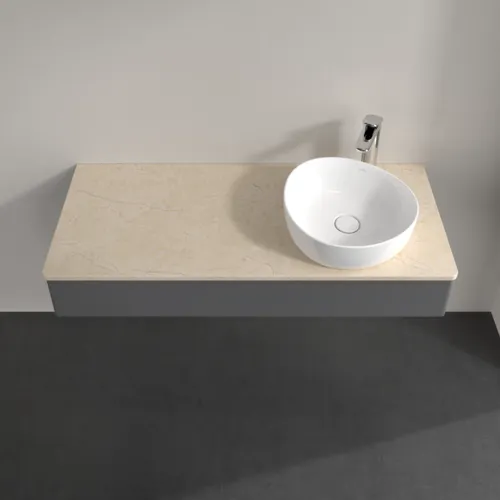 Bild von VILLEROY BOCH Antao Waschbeckenunterschrank, 1 Auszug, 1200 x 190 x 500 mm, Front ohne Struktur, Anthracite Matt Lacquer / Botticino #K12053GK
