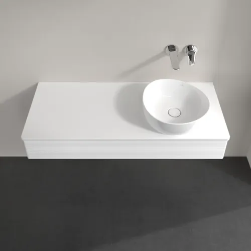 Bild von VILLEROY BOCH Antao Waschbeckenunterschrank, 1 Auszug, 1200 x 190 x 500 mm, Front mit Struktur, White Matt Lacquer / White Matt Lacquer #K12110MT