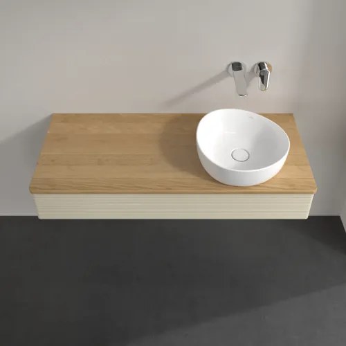 Bild von VILLEROY BOCH Antao Waschbeckenunterschrank, 1 Auszug, 1200 x 190 x 500 mm, Front mit Struktur, Silk Grey Matt Lacquer / Honey Oak #K12111HJ