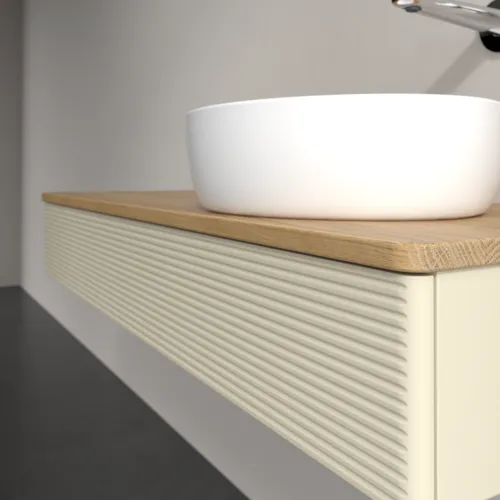 Bild von VILLEROY BOCH Antao Waschbeckenunterschrank, 1 Auszug, 1200 x 190 x 500 mm, Front mit Struktur, Silk Grey Matt Lacquer / Honey Oak #K12111HJ