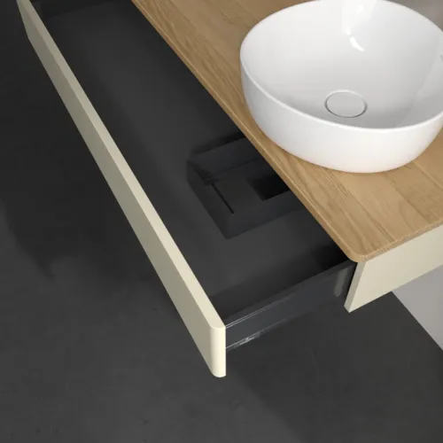 Bild von VILLEROY BOCH Antao Waschbeckenunterschrank, 1 Auszug, 1200 x 190 x 500 mm, Front ohne Struktur, Silk Grey Matt Lacquer / Honey Oak #K12051HJ