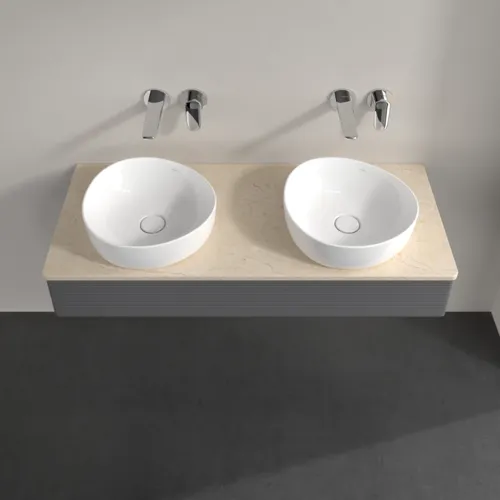 Bild von VILLEROY BOCH Antao Waschbeckenunterschrank, 1 Auszug, 1200 x 190 x 500 mm, Front mit Struktur, Anthracite Matt Lacquer / Botticino #K13113GK