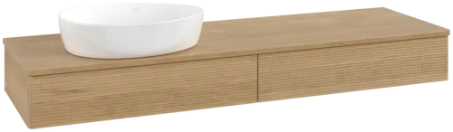 Зображення з  VILLEROY BOCH Antao Vanity unit, 2 pull-out compartments, 1600 x 190 x 500 mm, Front with grain texture, Honey Oak / Honey Oak #K15111HN