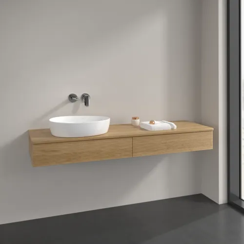 VILLEROY BOCH Antao Waschbeckenunterschrank, 2 Auszüge, 1600 x 190 x 500 mm, Front mit Struktur, Honey Oak / Honey Oak #K15111HN, Bild 2