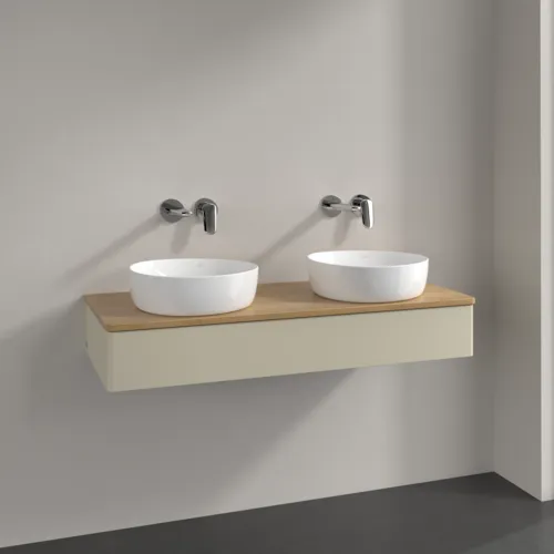 VILLEROY BOCH Antao Waschbeckenunterschrank, 1 Auszug, 1200 x 190 x 500 mm, Front ohne Struktur, Silk Grey Matt Lacquer / Honey Oak #K13011HJ, Bild 2