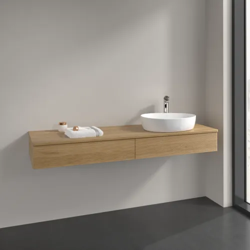 VILLEROY BOCH Antao Waschbeckenunterschrank, 2 Auszüge, 1600 x 190 x 500 mm, Front mit Struktur, Honey Oak / Honey Oak #K16151HN, Bild 2
