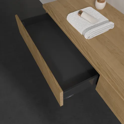 VILLEROY BOCH Antao Waschbeckenunterschrank, 2 Auszüge, 1600 x 190 x 500 mm, Front mit Struktur, Honey Oak / Honey Oak #K16151HN, Bild 6