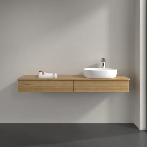VILLEROY BOCH Antao Waschbeckenunterschrank, 2 Auszüge, 1600 x 190 x 500 mm, Front mit Struktur, Honey Oak / Honey Oak #K16151HN, Bild 3
