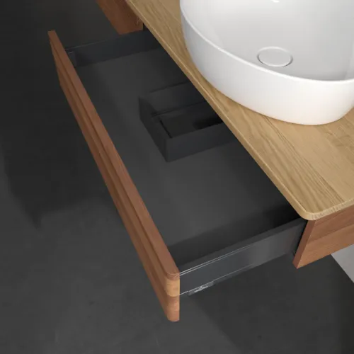 VILLEROY BOCH Antao Waschbeckenunterschrank, 2 Auszüge, 1600 x 190 x 500 mm, Front mit Struktur, Warm Walnut / Honey Oak #K16151HM, Bild 7