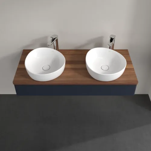 Bild von VILLEROY BOCH Antao Waschbeckenunterschrank, 1 Auszug, 1200 x 190 x 500 mm, Front ohne Struktur, Midnight Blue Matt Lacquer / Warm Walnut #K13052HG