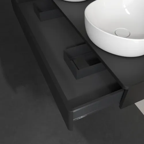 Bild von VILLEROY BOCH Antao Waschbeckenunterschrank, 1 Auszug, 1200 x 190 x 500 mm, Front ohne Struktur, Black Matt Lacquer / Black Matt Lacquer #K13010PD